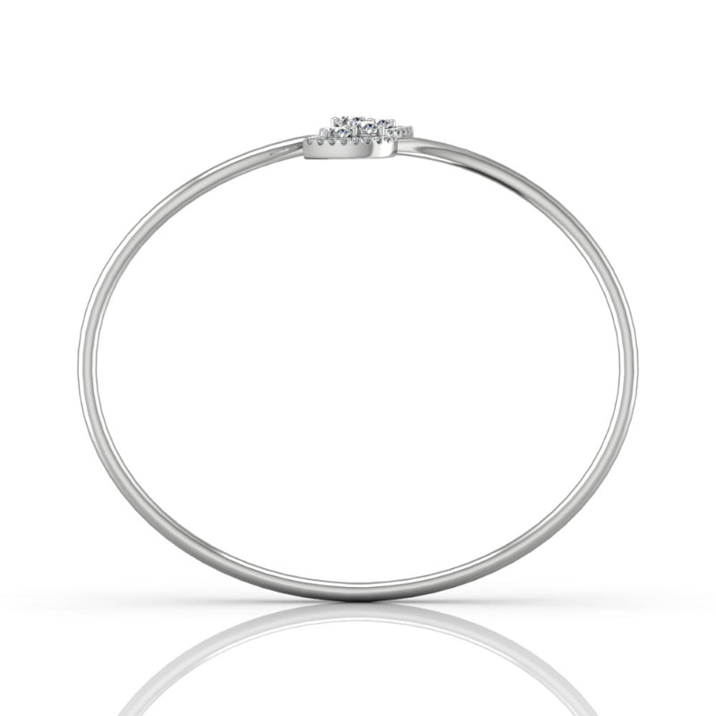 Martin Flyer Lady's White 18K Open Cuff Bracelet