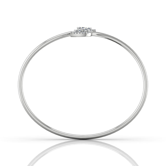 Martin Flyer Lady's White 18K Open Cuff Bracelet