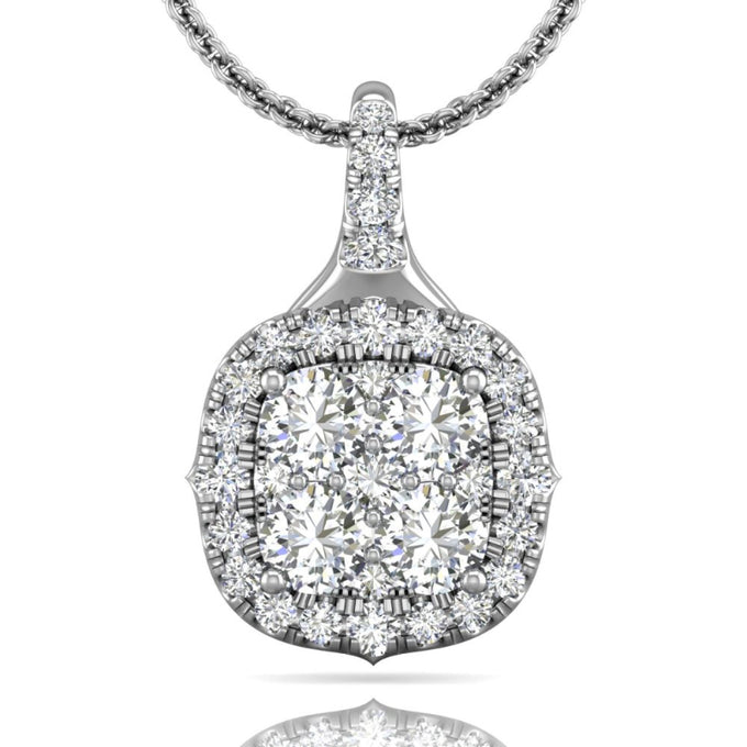 martin flyer lady's white 18k cluster pendant