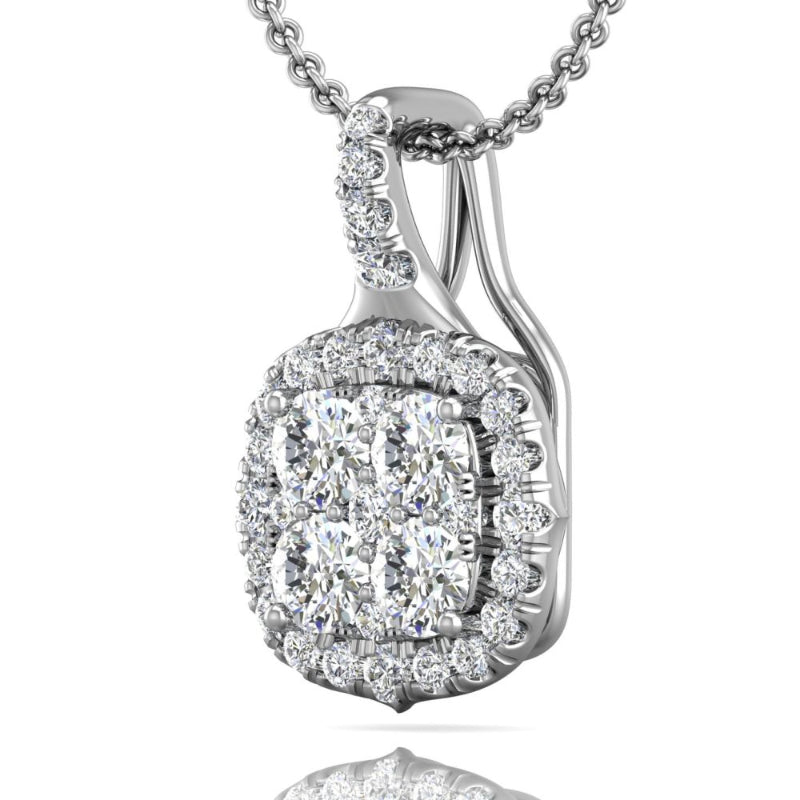 martin flyer lady's white 18k cluster pendant