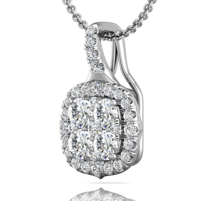 martin flyer lady's white 18k cluster pendant