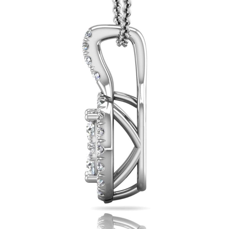 martin flyer lady's white 18k cluster pendant