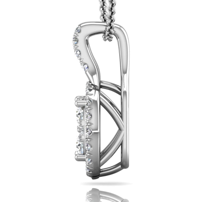 martin flyer lady's white 18k cluster pendant