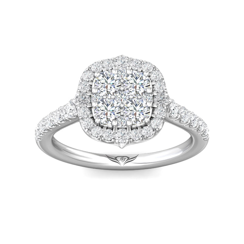 Martin Flyer Lady's White 18 Karat Cluster Fashion Ring
