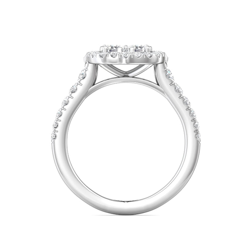 Martin Flyer Lady's White 18 Karat Cluster Fashion Ring