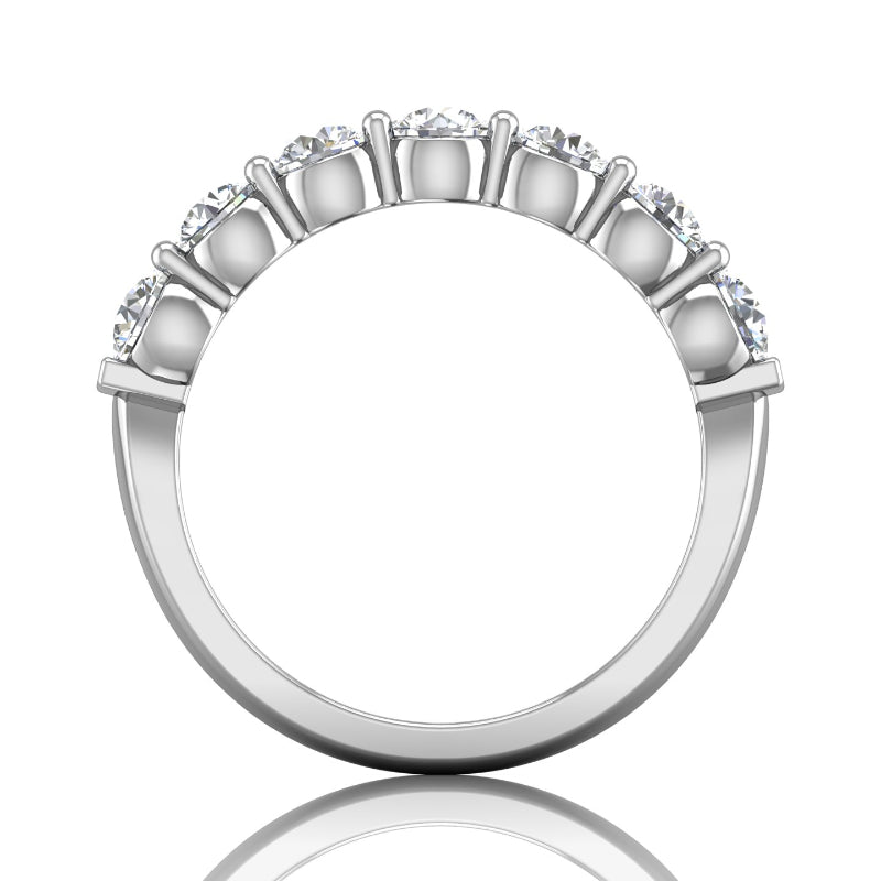 Martin Flyer Lady's White 18 Karat 7-Stone Anniversary Ring