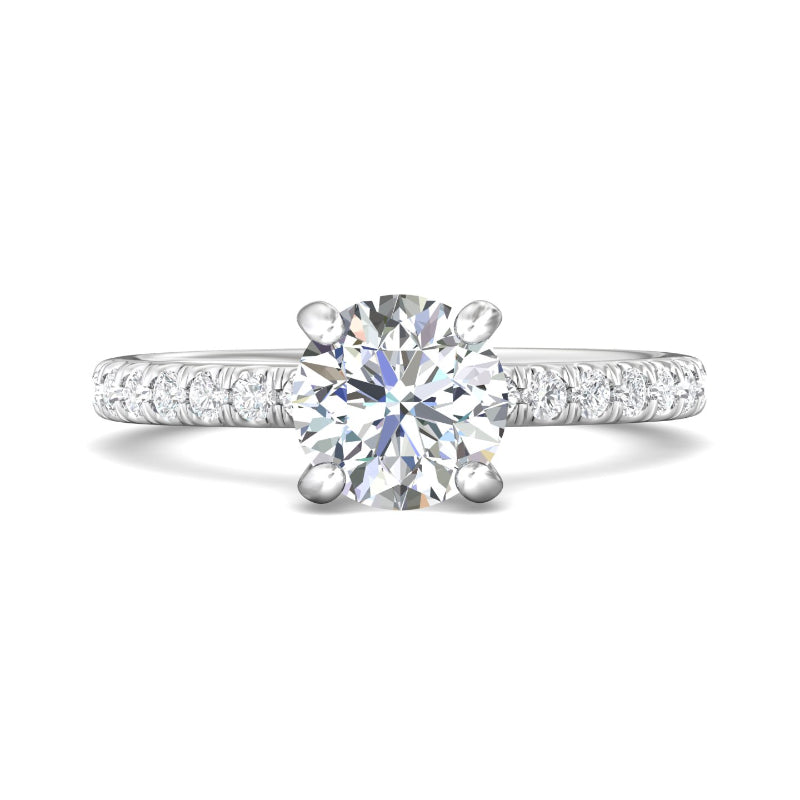 Platinum ring with 0.31 carat round diamond, size 6.5