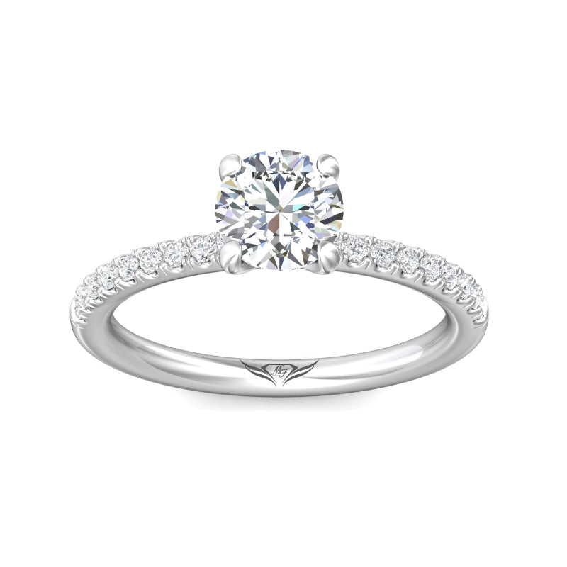 Platinum ring with 18k round diamond, size 6.5