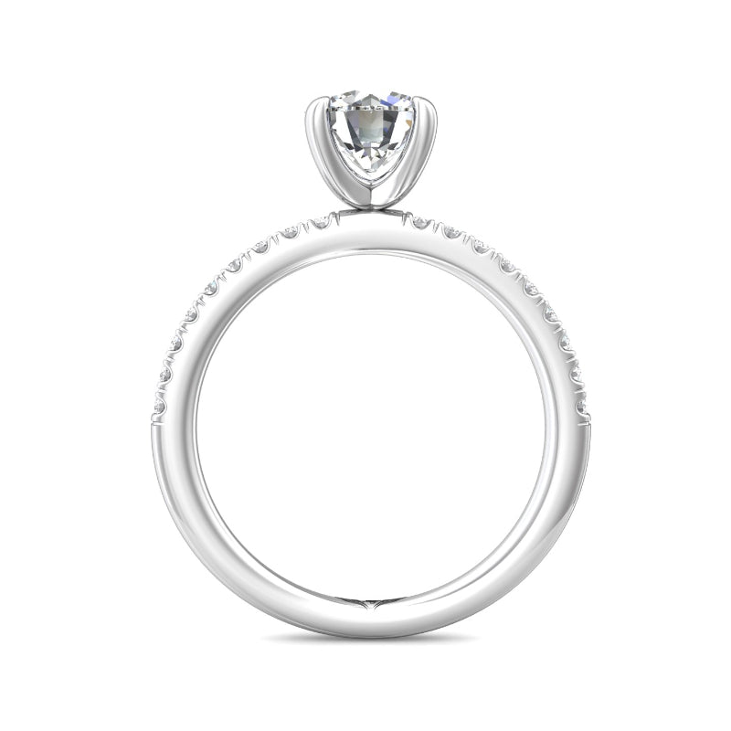 Platinum ring with 18k round diamond, size 6.5