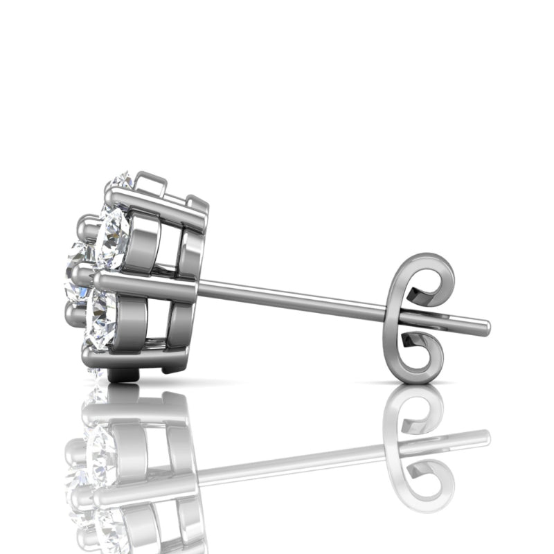 Martin Flyer Lady's White 18K Cluster Earrings