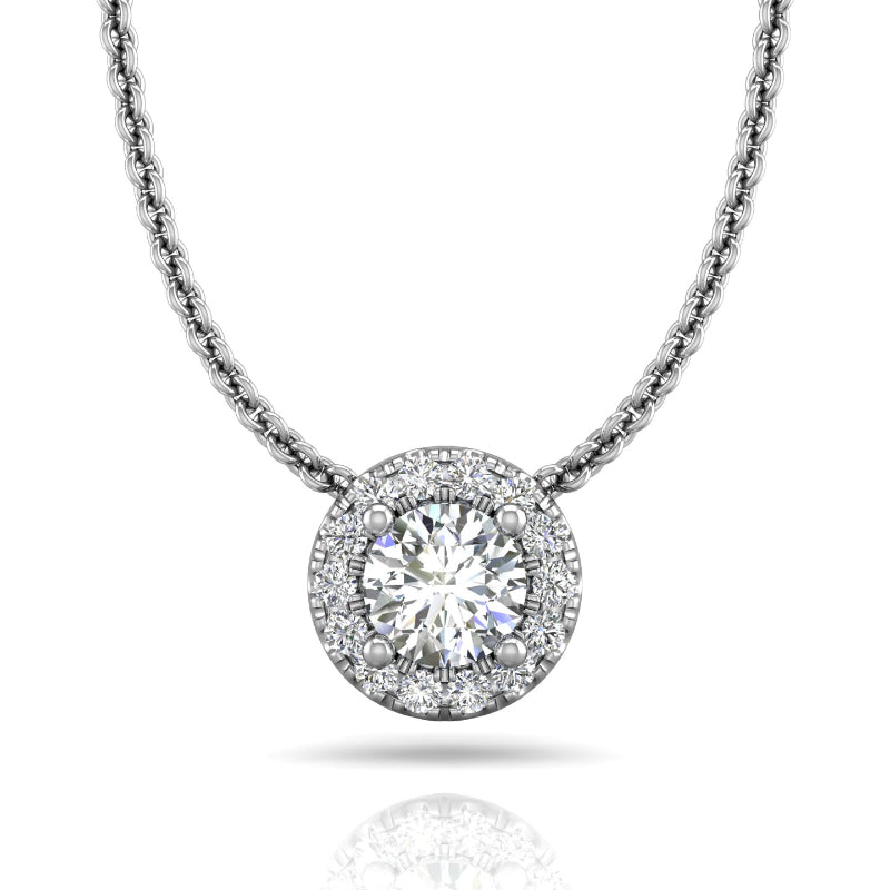 Martin Flyer Lady's White 18 Karat Forevermark Diamond CoMU Cluster Pendant