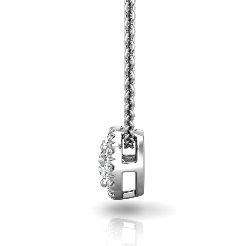 Martin Flyer Lady's White 18 Karat Forevermark Diamond CoMU Cluster Pendant