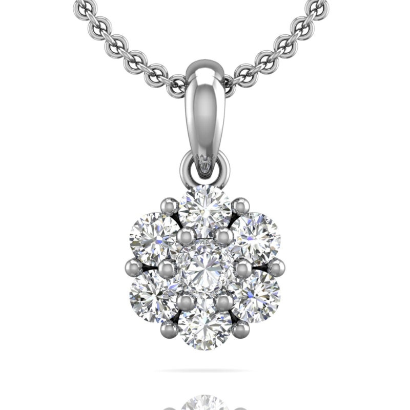 Martin Flyer Lady's White 18 Karat Cluster Pendant