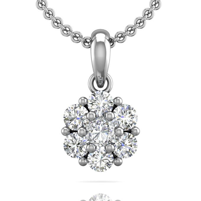Martin Flyer Lady's White 18 Karat Cluster Pendant