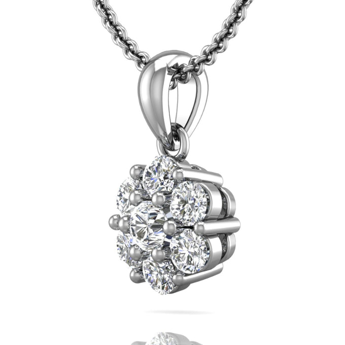 Martin Flyer Lady's White 18 Karat Cluster Pendant