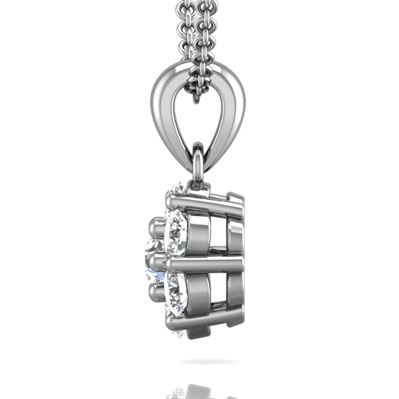 Martin Flyer Lady's White 18 Karat Cluster Pendant