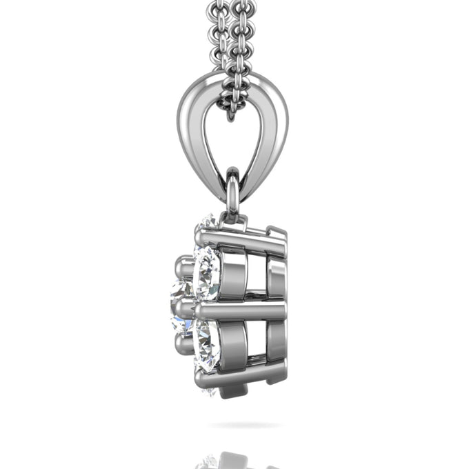 Martin Flyer Lady's White 18 Karat Cluster Pendant