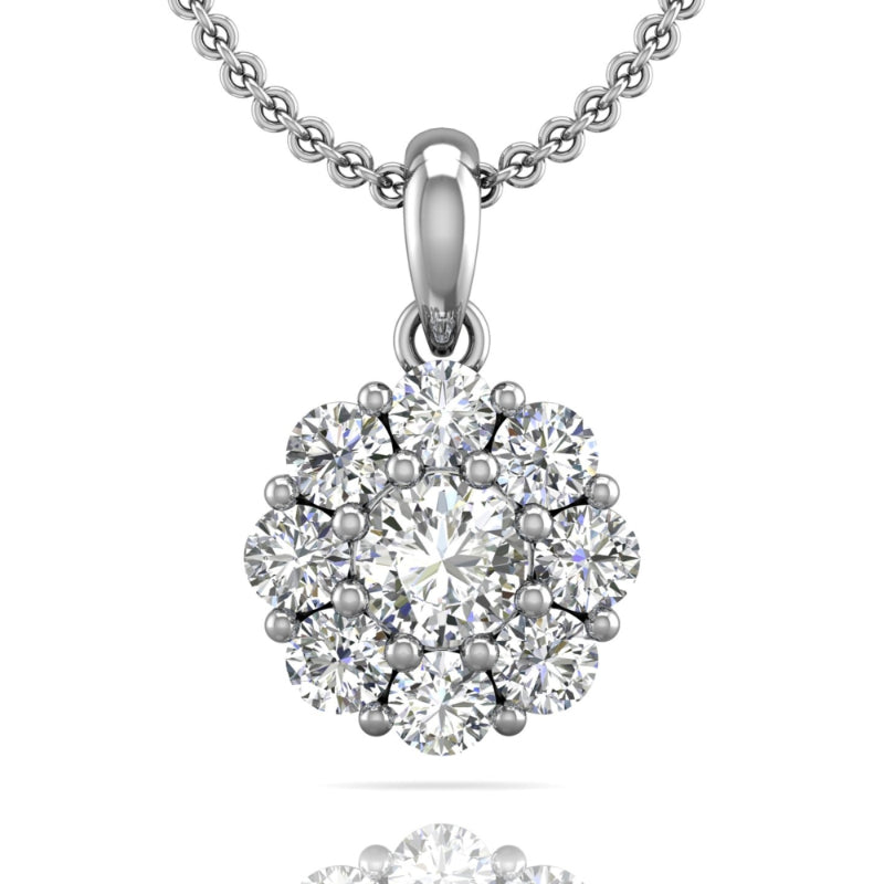 Martin Flyer Lady's White 18 Karat Cluster Pendant