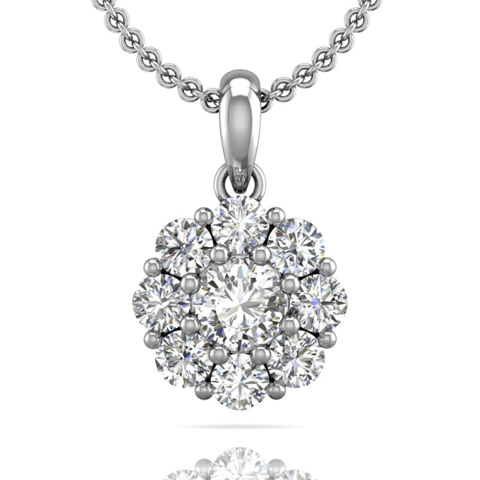 Martin Flyer Lady's White 18K Cluster Pendant