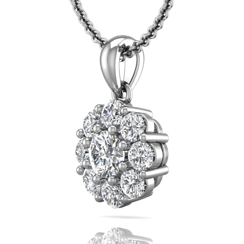 Martin Flyer Lady's White 18 Karat Cluster Pendant