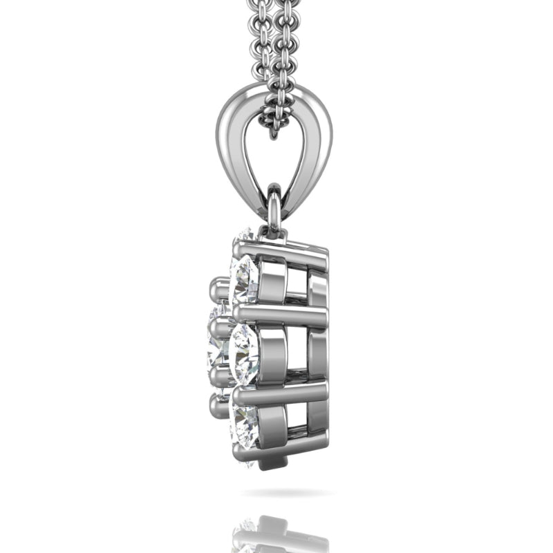 Martin Flyer Lady's White 18 Karat Cluster Pendant
