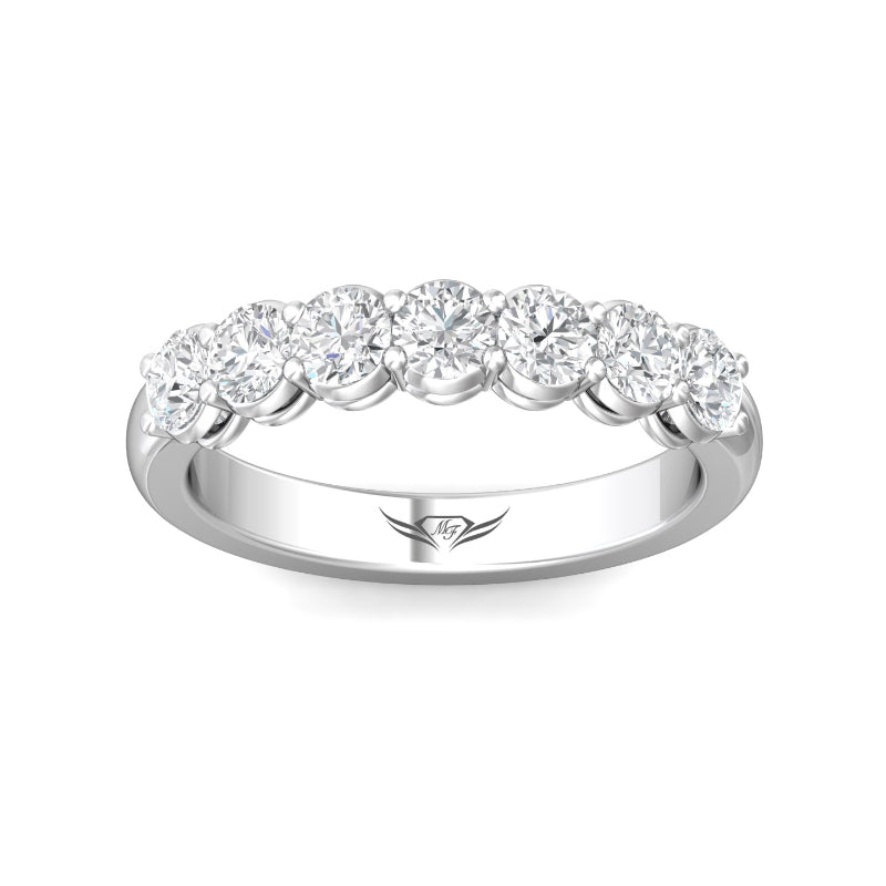 Martin Flyer Lady's White 18K 7 Stone Anniversary Ring 1.25ct