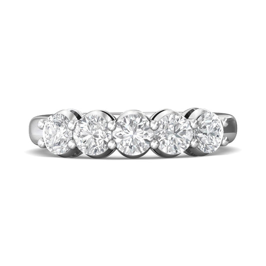 Martin Flyer Lady's White Polished Platinum Forevermark 5-Stone Anniversary Ring