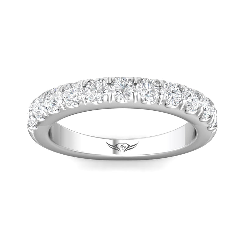 Martin Flyer Lady's White 18K Half Anniversary Ring