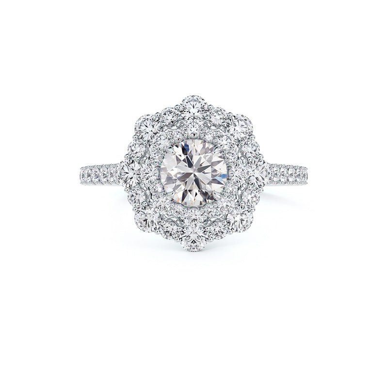 De Beers Forevermark Lady's White Platinum Diamond Flower Fashion Ring