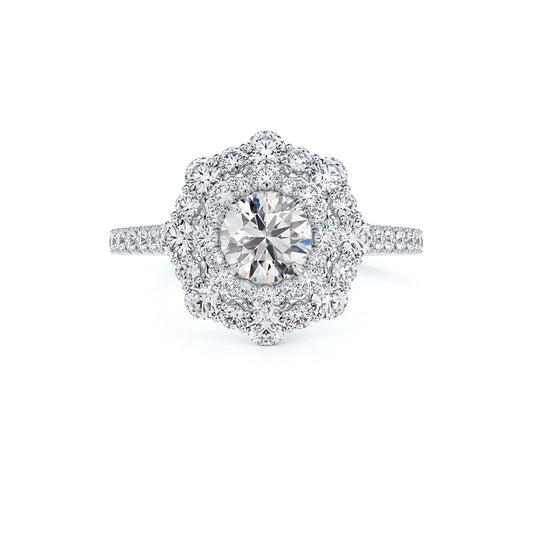 De Beers Forevermark Lady's White Platinum Diamond Flower Fashion Ring