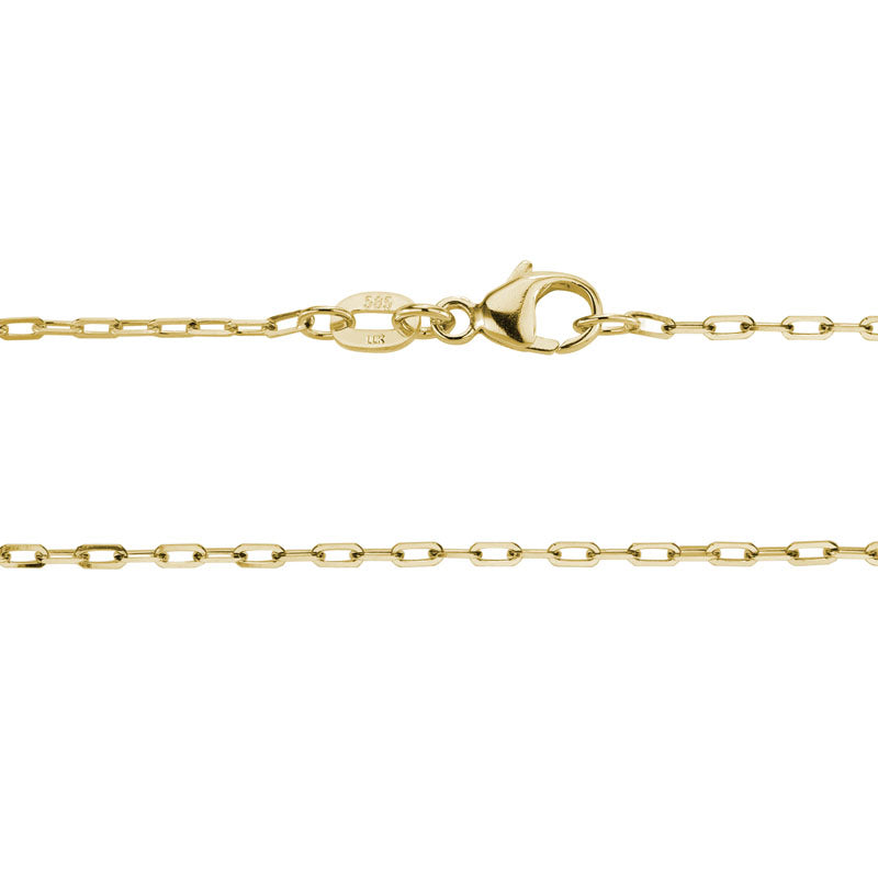 Yellow 14 Karat Diamond Cut Oval Link Chain