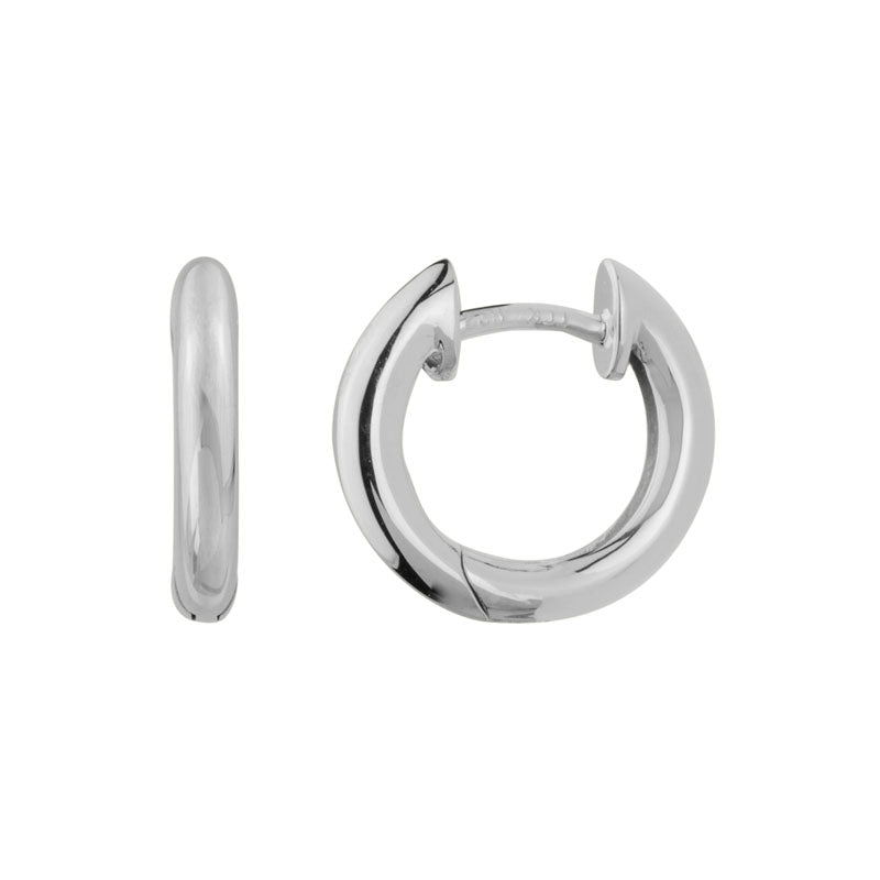 Lady's White 14 Karat Huggie Earrings