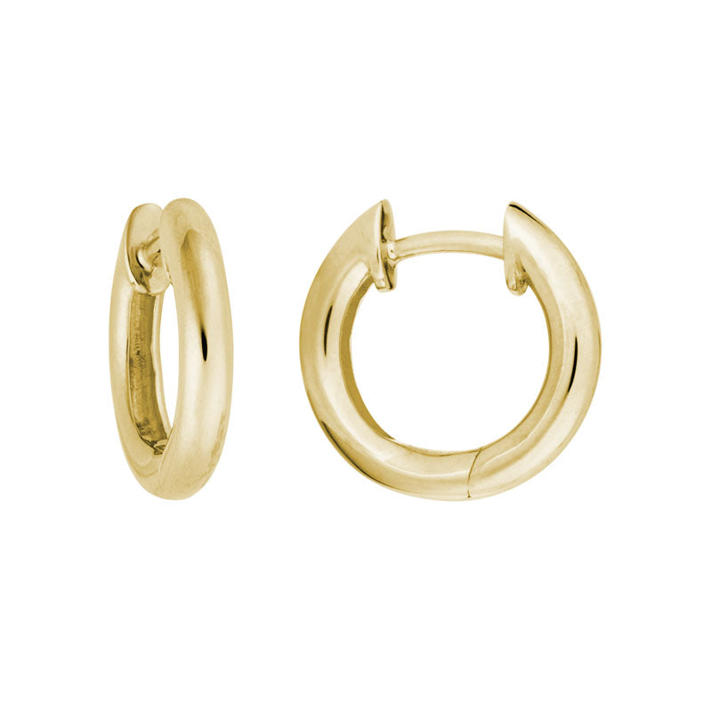 Lady's Yellow 14 Karat Huggie Rounded Earrings