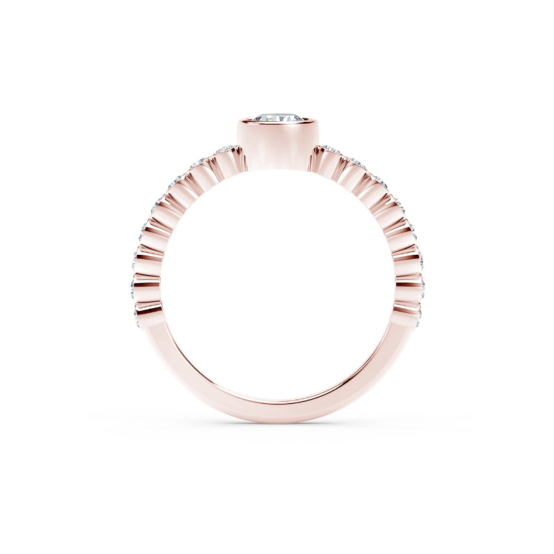 Martin Flyer Lady's Rose 18K Bezel Ring - MFFMT3030-36-RG