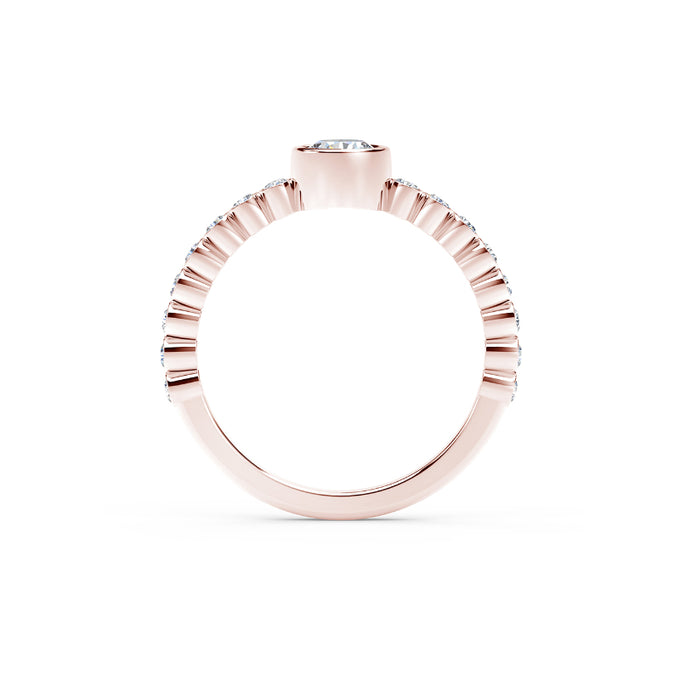 Martin Flyer Lady's Rose 18K Bezel Ring - MFFMT3030-36-RG