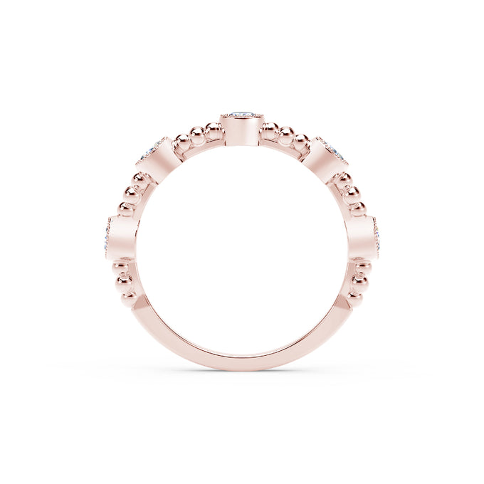 Martin Flyer Lady's Rose 18K Bezel Ring - Size 6.5 - 0.54ct G-H SI - MFFMT3180-50-RG