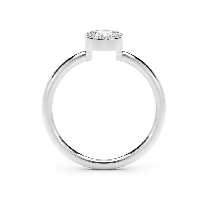 Martin Flyer Lady's White 18K Bezel Ring - MFFMT3410-14-WG