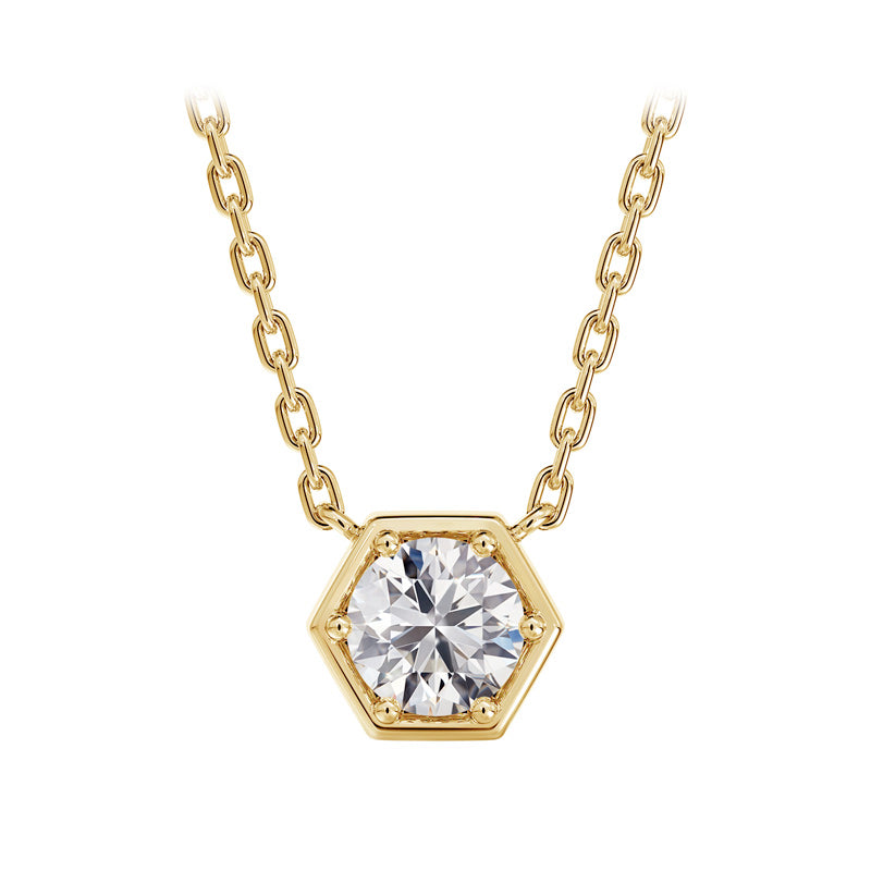 De Beers Forevermark Lady's Yellow 14K Diamond Honeycomb Solitaire Pendant