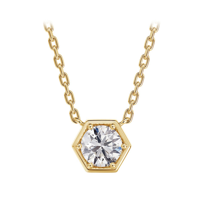 De Beers Forevermark Lady's Yellow 14K Diamond Honeycomb Solitaire Pendant
