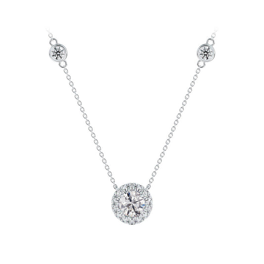 De Beers Forevermark Lady's White Platinum Diamond Comu Necklace