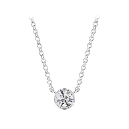 De Beers Forevermark Lady's White Polished 18 Karat Diamond Solitaire Tribute Pendant