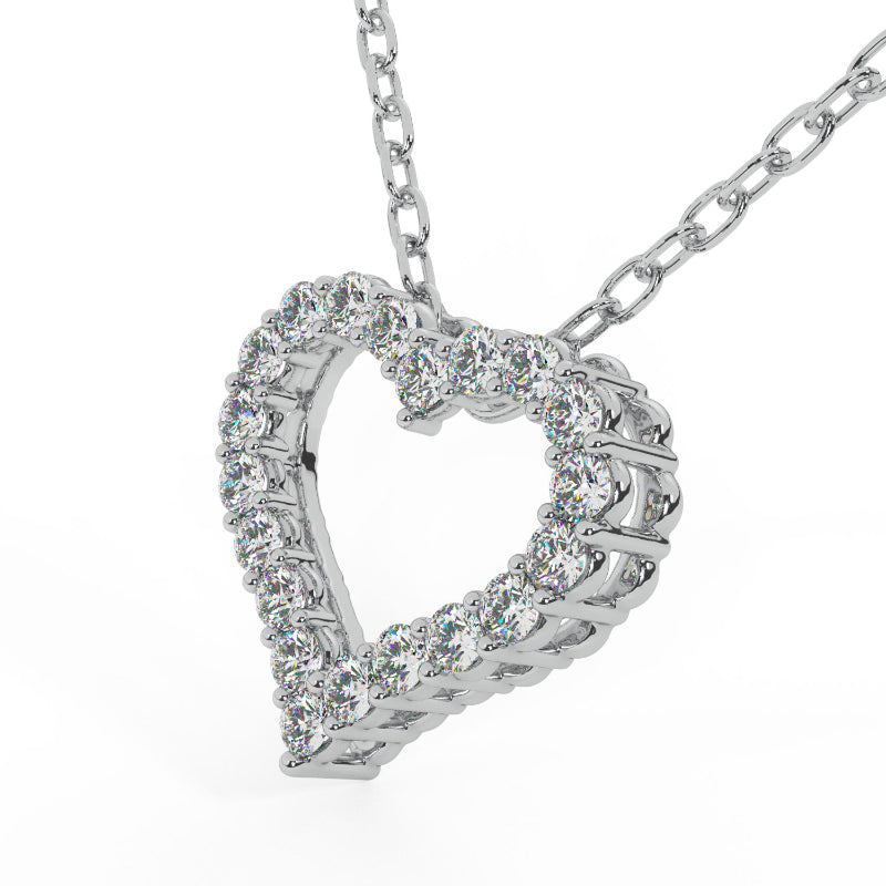 MK Luxury Lady's White 14 Karat Diamond Heart Pendant