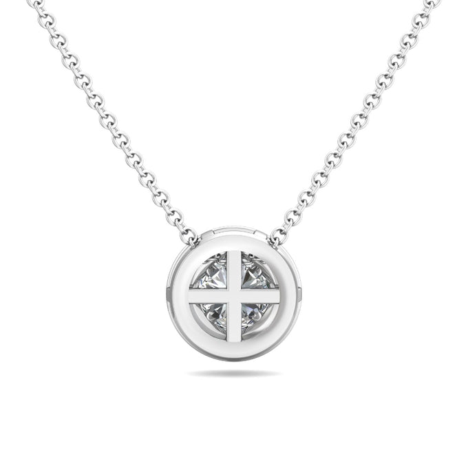 Martin Flyer Lady's White 18K Diamond Halo Pendant