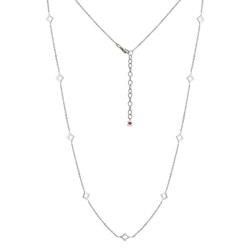 Elle Sterling Silver Plated White Icon Fancy Link Chain