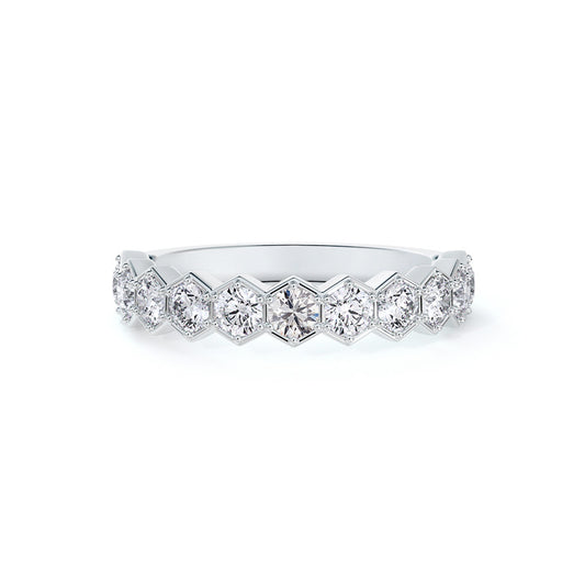 De Beers Forevermark Lady's White Polished 14 Karat Honeycomb Forevermark Diamond Ring