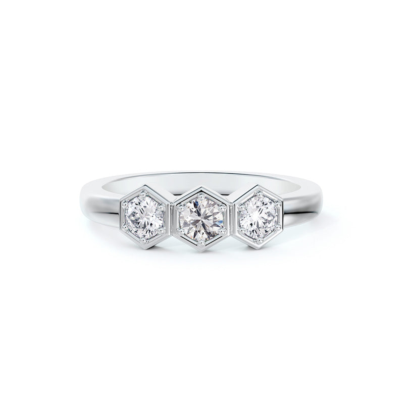 De Beers Forevermark Lady's White 14K Diamond 3 Stone Ring