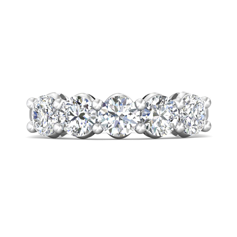 Martin Flyer Lady's White Platinum 5 Stone Anniversary Ring