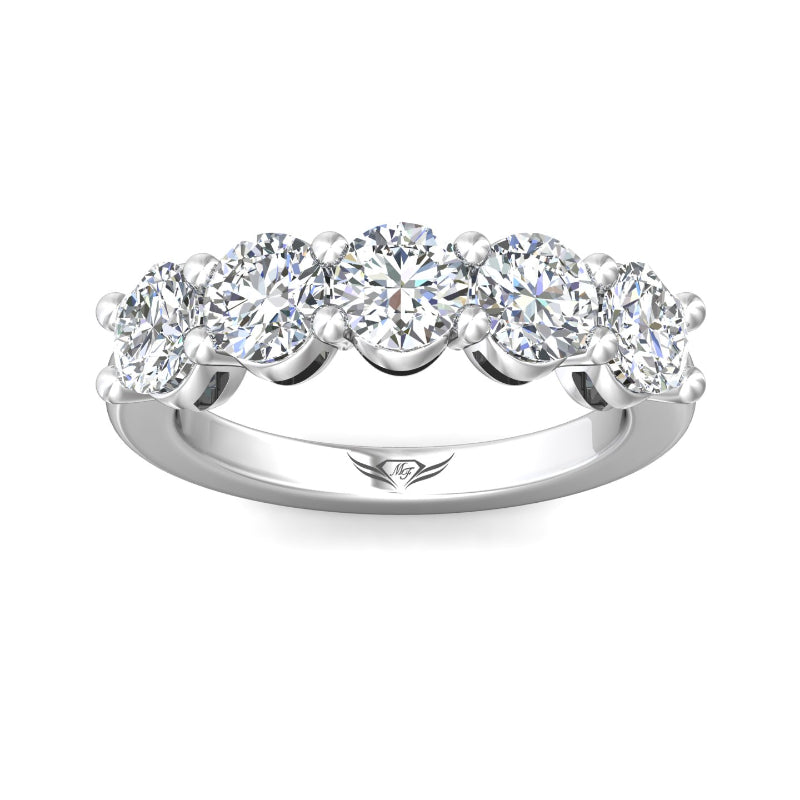 Martin Flyer Lady's White Platinum 5-Stone Anniversary Ring