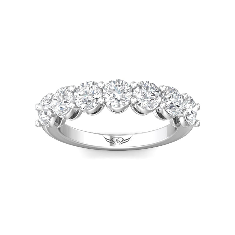 Martin Flyer Lady's White Platinum Forevermark Diamond 3/4 Anniversary Ring SPWBAR217-1.36 - A stunning white platinum anniversary ring with Forevermark diamonds.