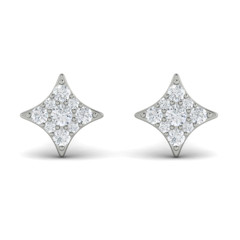 Vlora Ladies White 14 Karat Diamond Vlora Star Stud Earrings